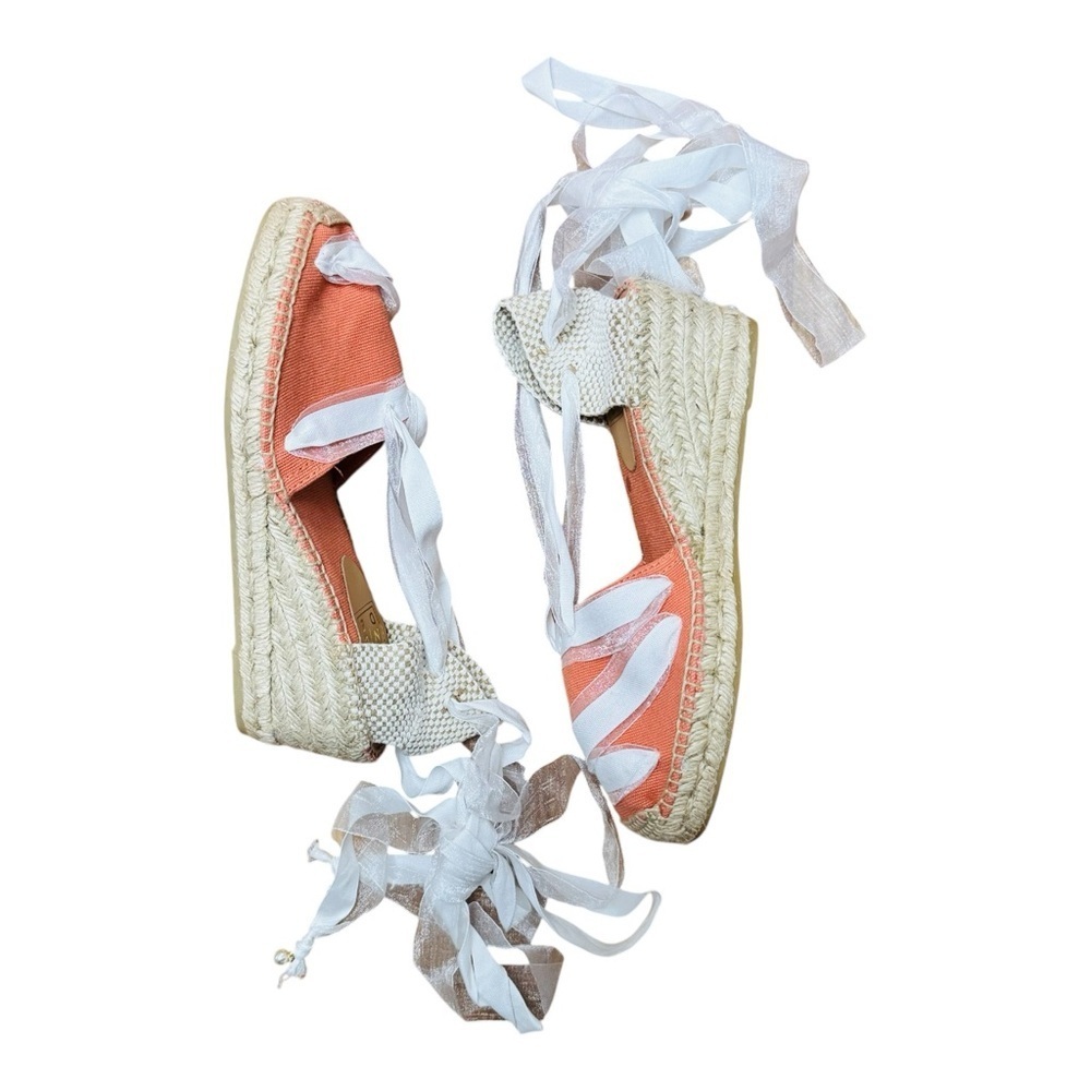 Source Unknown Orange and White Platform Shoes with Ankle Straps - Picture 2 of 4
